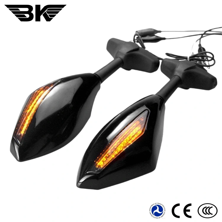 Motorcykelbackspegel med ledljus med blinkers